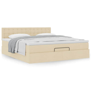 Οθωμανικό κρεβάτι με στρώμα Cream 180x200cm ύφασμα - Pakobazaar