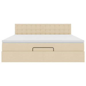 Οθωμανικό κρεβάτι με στρώμα Cream 180x200cm ύφασμα - Pakobazaar