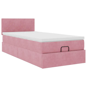 Οθωμανικό κρεβάτι με στρώμα ροζ 80x200cm Velvet - Pakobazaar