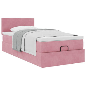 Οθωμανικό κρεβάτι με στρώμα ροζ 90x200cm Velvet - Pakobazaar