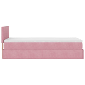 Οθωμανικό κρεβάτι με στρώμα ροζ 90x200cm Velvet - Pakobazaar