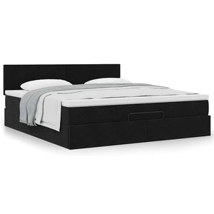 Οθωμανικό κρεβάτι με στρώμα Μαύρο 160x200cm Velvet - Pakobazaar