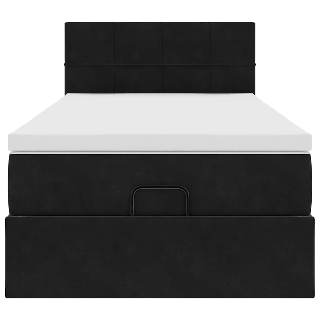 Οθωμανικό κρεβάτι με στρώμα Μαύρο 90x200cm Velvet - Pakobazaar