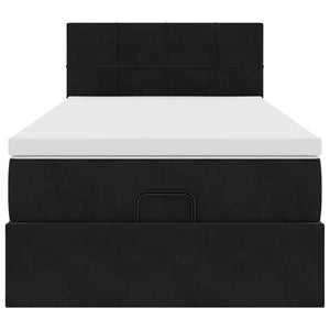 Οθωμανικό κρεβάτι με στρώμα Μαύρο 100x200cm Velvet - Pakobazaar