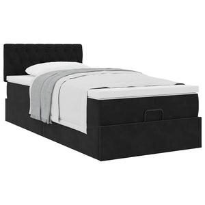 Οθωμανικό κρεβάτι με στρώμα Μαύρο 80x200cm Velvet