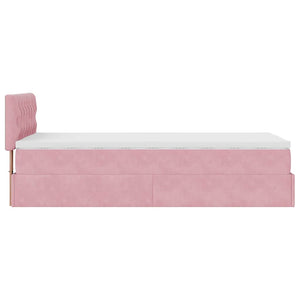 Οθωμανικό κρεβάτι με στρώμα ροζ 90x200cm Velvet - Pakobazaar