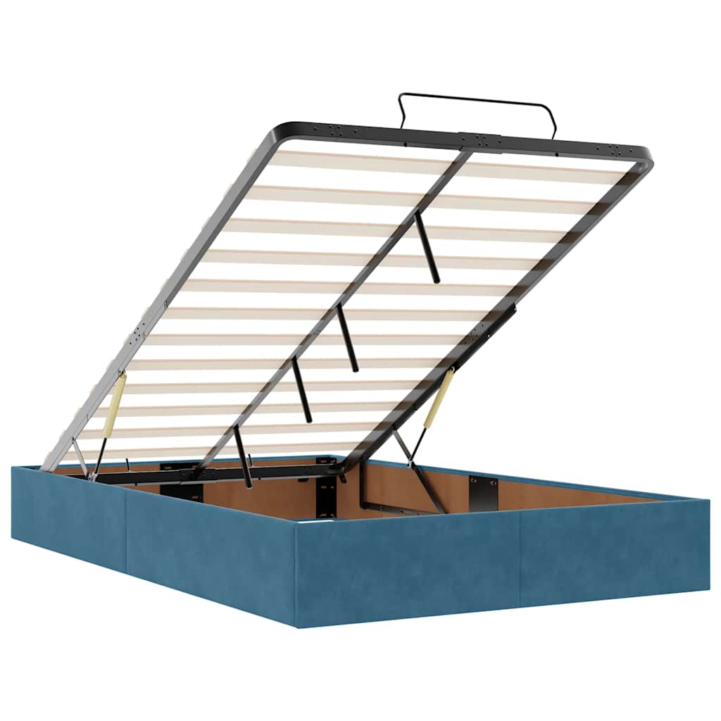 Οθωμανικό κρεβάτι με στρώμα σκούρο μπλε 120x190 cm Velvet - Pakobazaar