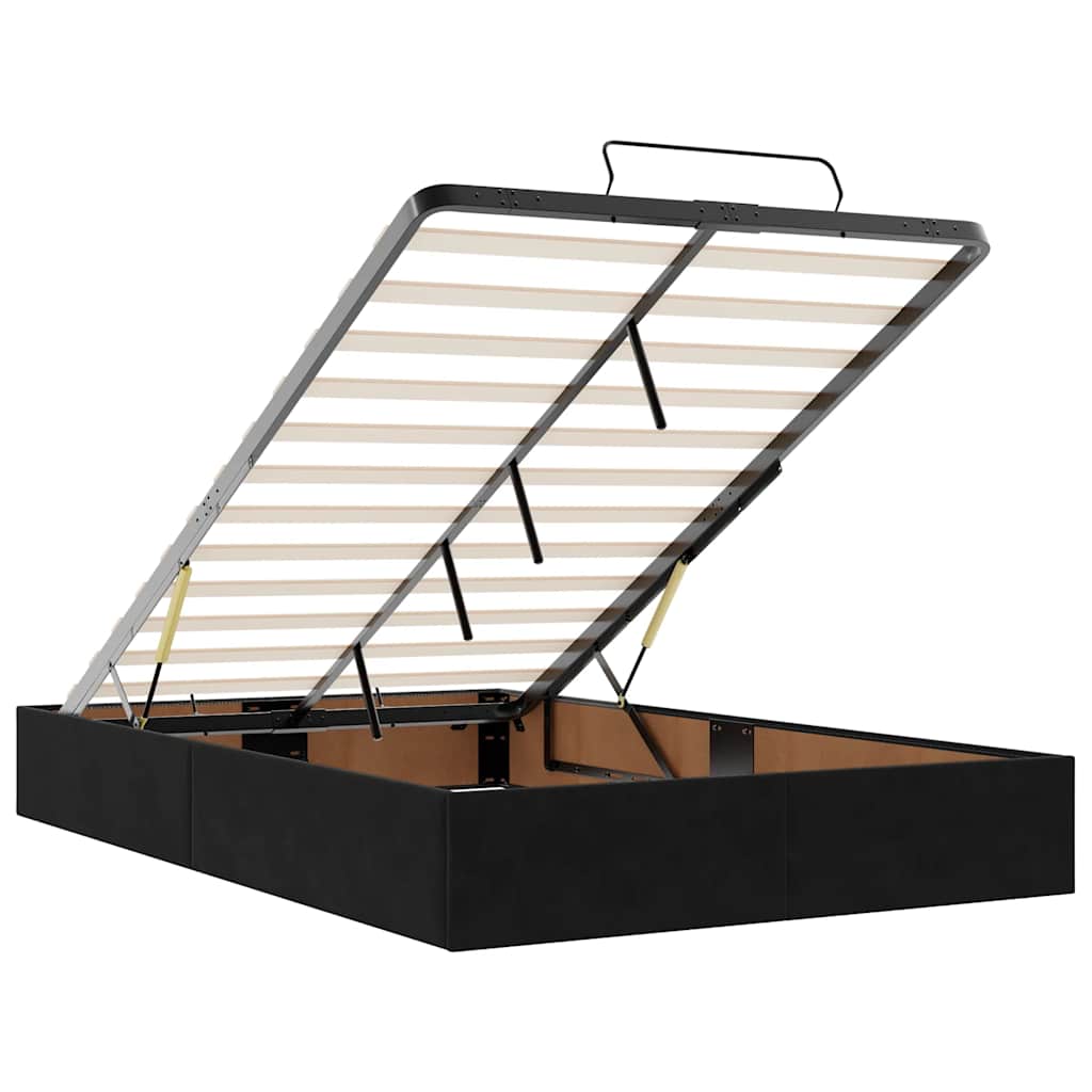 Οθωμανικό κρεβάτι με στρώμα Μαύρο 120x200cm Velvet