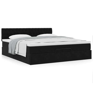 Οθωμανικό κρεβάτι με στρώμα Μαύρο 160x200cm Velvet - Pakobazaar