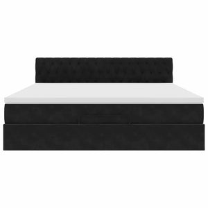 Οθωμανικό κρεβάτι με στρώμα Μαύρο 160x200cm Velvet - Pakobazaar