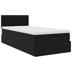 Οθωμανικό κρεβάτι με στρώμα Μαύρο 80x200cm Velvet - Pakobazaar