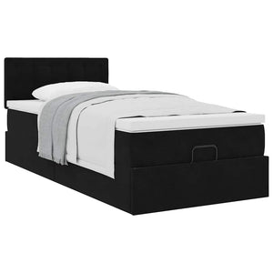 Οθωμανικό κρεβάτι με στρώμα Μαύρο 90x200cm Velvet - Pakobazaar
