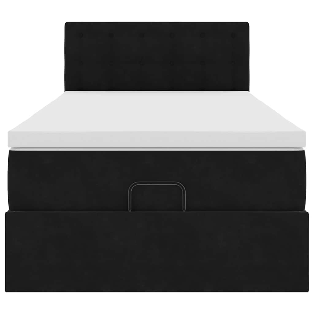 Οθωμανικό κρεβάτι με στρώμα Μαύρο 100x200cm Velvet