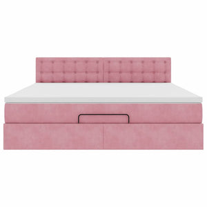 Οθωμανικό κρεβάτι με στρώμα ροζ 180x200cm Velvet - Pakobazaar