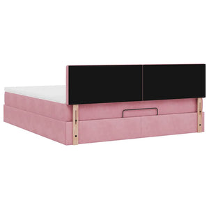Οθωμανικό κρεβάτι με στρώμα ροζ 180x200cm Velvet - Pakobazaar