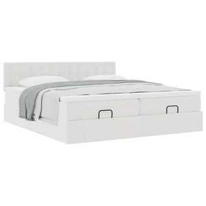 Οθωμανικό κρεβάτι με στρώματα Λευκό 160x200cm Faux Leather - Pakobazaar