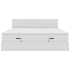 Οθωμανικό κρεβάτι με στρώματα Λευκό 160x200cm Faux Leather - Pakobazaar