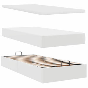 Οθωμανικό κρεβάτι με στρώματα Λευκό 160x200cm Faux Leather - Pakobazaar