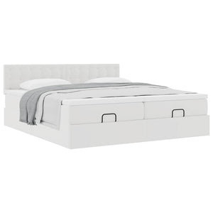 Οθωμανικό κρεβάτι με στρώματα Λευκό 180x200cm Faux Leather - Pakobazaar