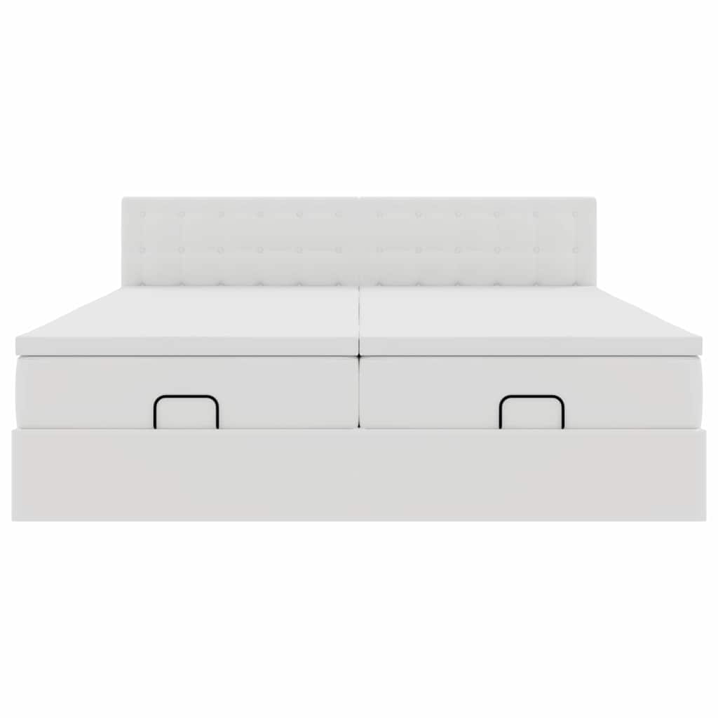 Οθωμανικό κρεβάτι με στρώματα Λευκό 180x200cm Faux Leather - Pakobazaar