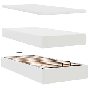 Οθωμανικό κρεβάτι με στρώματα Λευκό 180x200cm Faux Leather - Pakobazaar