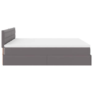 Οθωμανικό Κρεβάτι με Στρώματα Γκρι 180x200cm Faux Leather