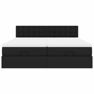 Οθωμανικό κρεβάτι με στρώματα Μαύρο 200x200cm Faux Leather - Pakobazaar