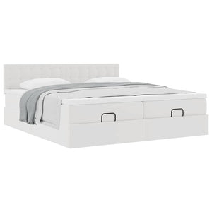 Οθωμανικό κρεβάτι με στρώματα Λευκό 200x200cm Faux Leather - Pakobazaar