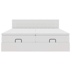 Οθωμανικό κρεβάτι με στρώματα Λευκό 200x200cm Faux Leather - Pakobazaar