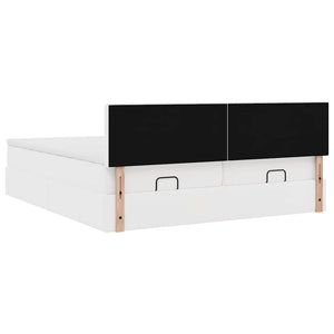 Οθωμανικό κρεβάτι με στρώματα Λευκό 200x200cm Faux Leather - Pakobazaar