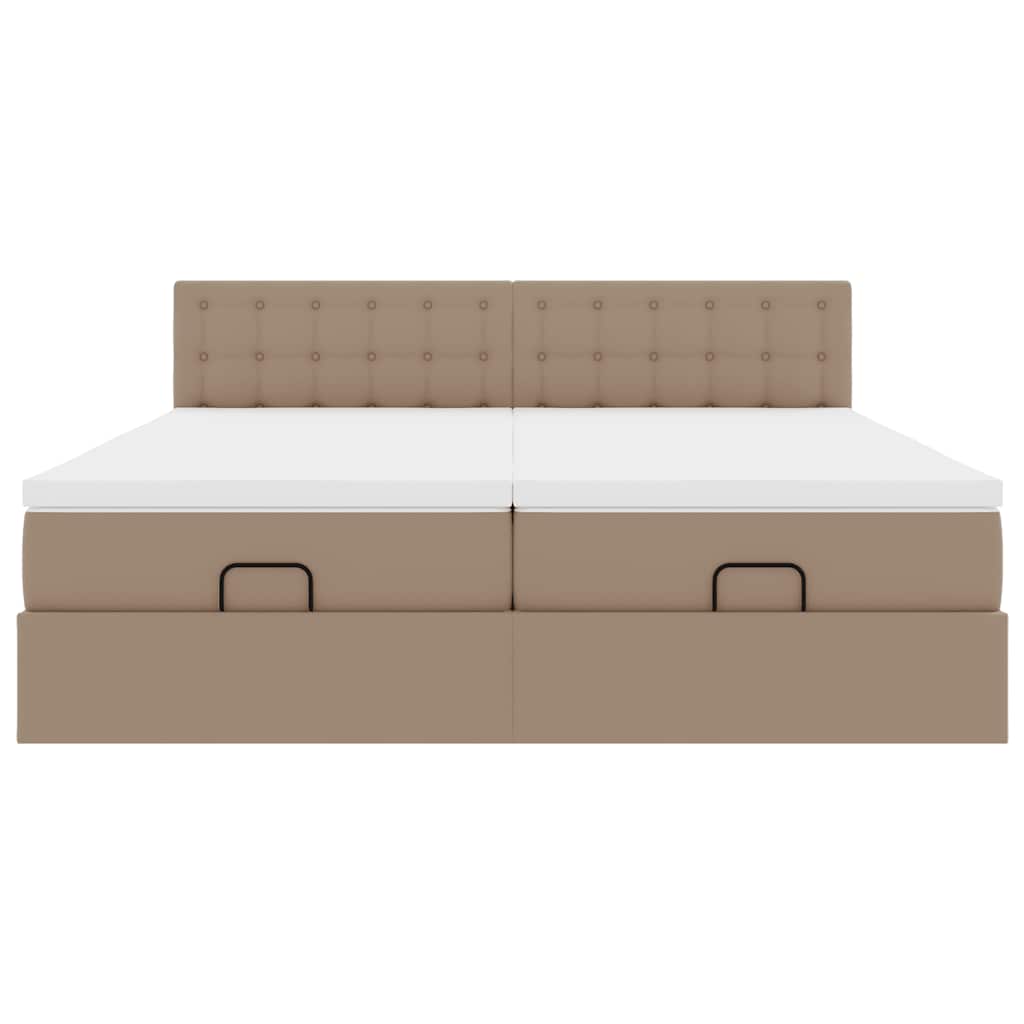 Οθωμανικό κρεβάτι με στρώματα Cappucino 200x200cm Faux Leather - Pakobazaar
