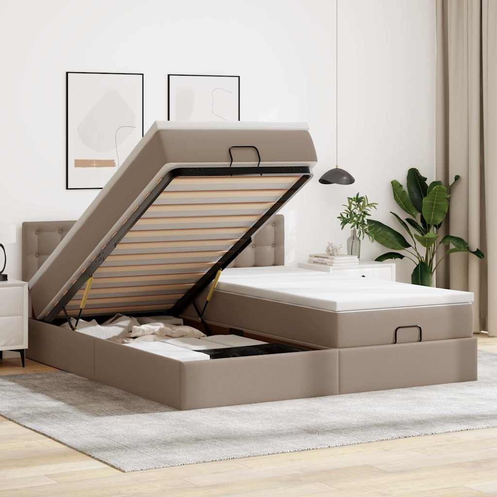 Οθωμανικό κρεβάτι με στρώματα Cappucino 200x200cm Faux Leather - Pakobazaar