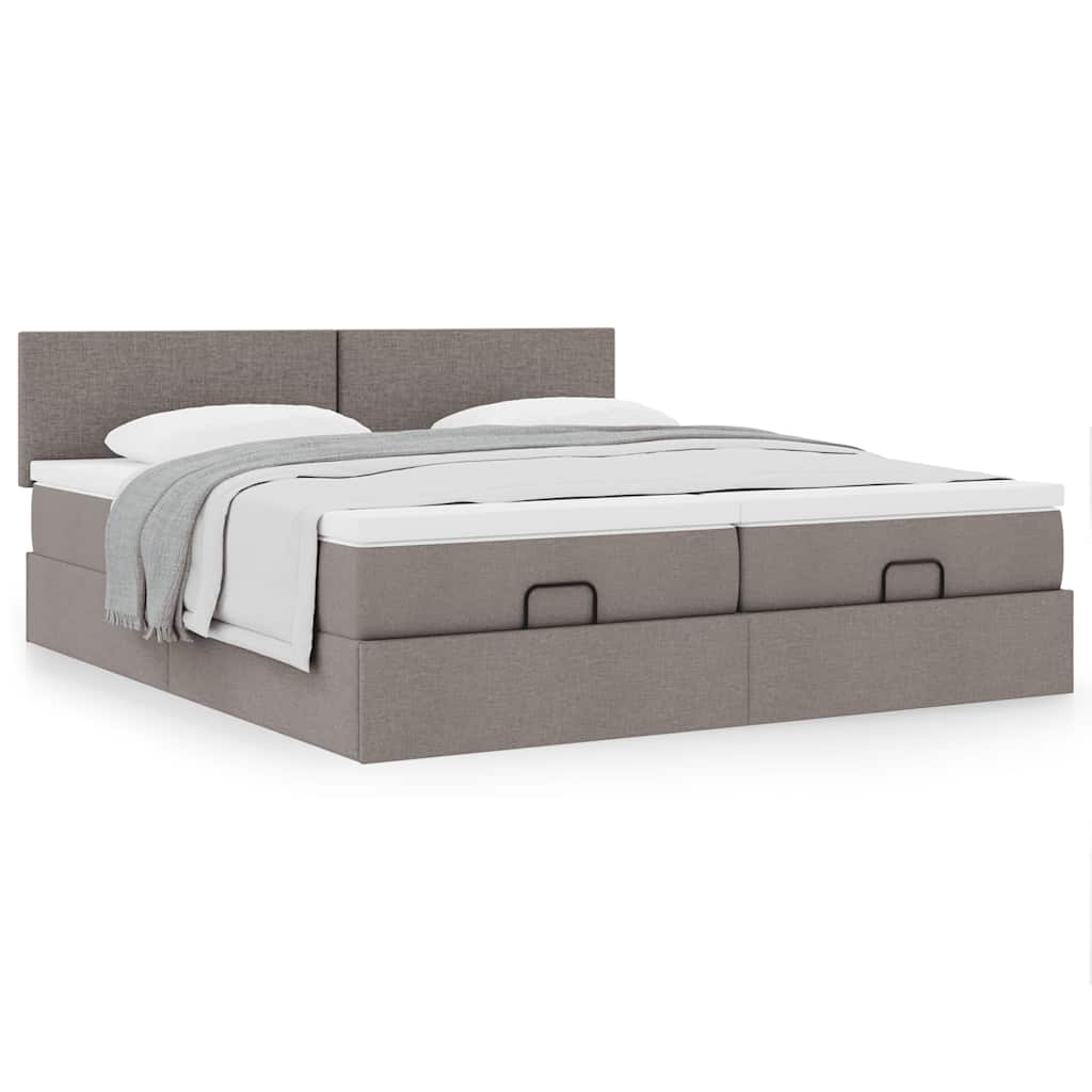 Οθωμανικό κρεβάτι με στρώματα Taupe 160x200cm ύφασμα - Pakobazaar