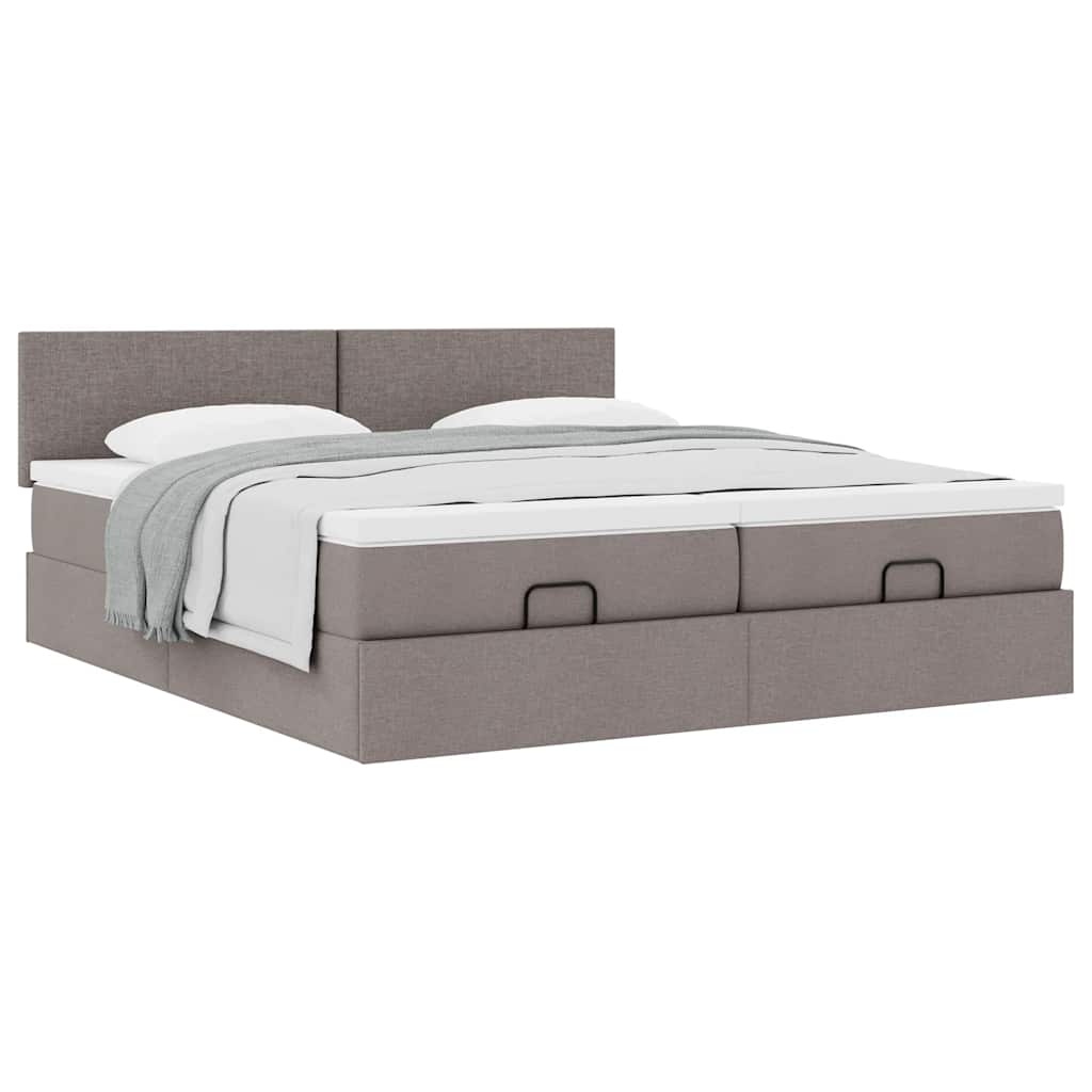 Οθωμανικό κρεβάτι με στρώματα Taupe 160x200cm ύφασμα - Pakobazaar