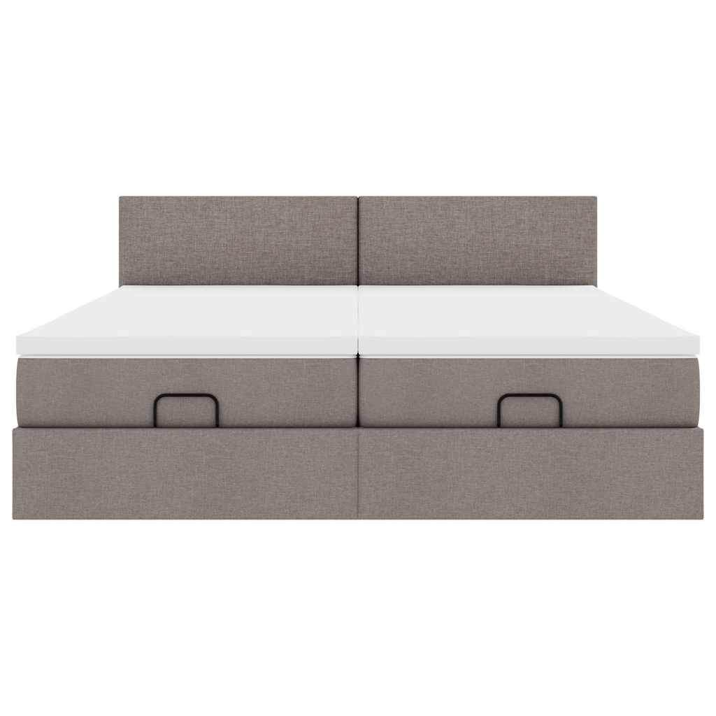 Οθωμανικό κρεβάτι με στρώματα Taupe 160x200cm ύφασμα - Pakobazaar