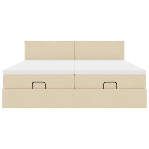 Οθωμανικό κρεβάτι με στρώματα Κρέμα 180x200cm ύφασμα