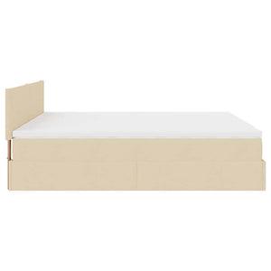 Οθωμανικό κρεβάτι με στρώματα Κρέμα 180x200cm ύφασμα