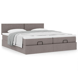Οθωμανικό κρεβάτι με στρώματα Taupe 200x200cm ύφασμα