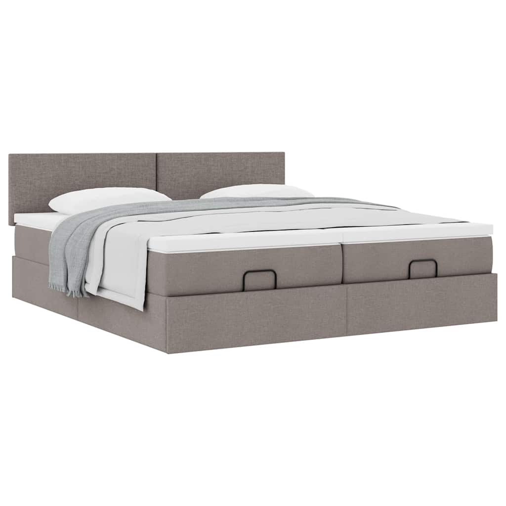 Οθωμανικό κρεβάτι με στρώματα Taupe 200x200cm ύφασμα
