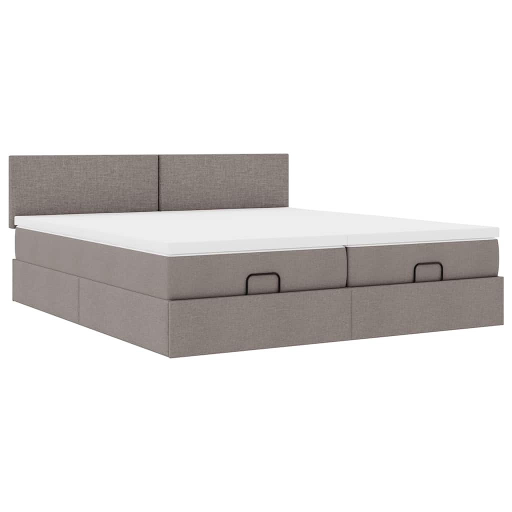 Οθωμανικό κρεβάτι με στρώματα Taupe 200x200cm ύφασμα