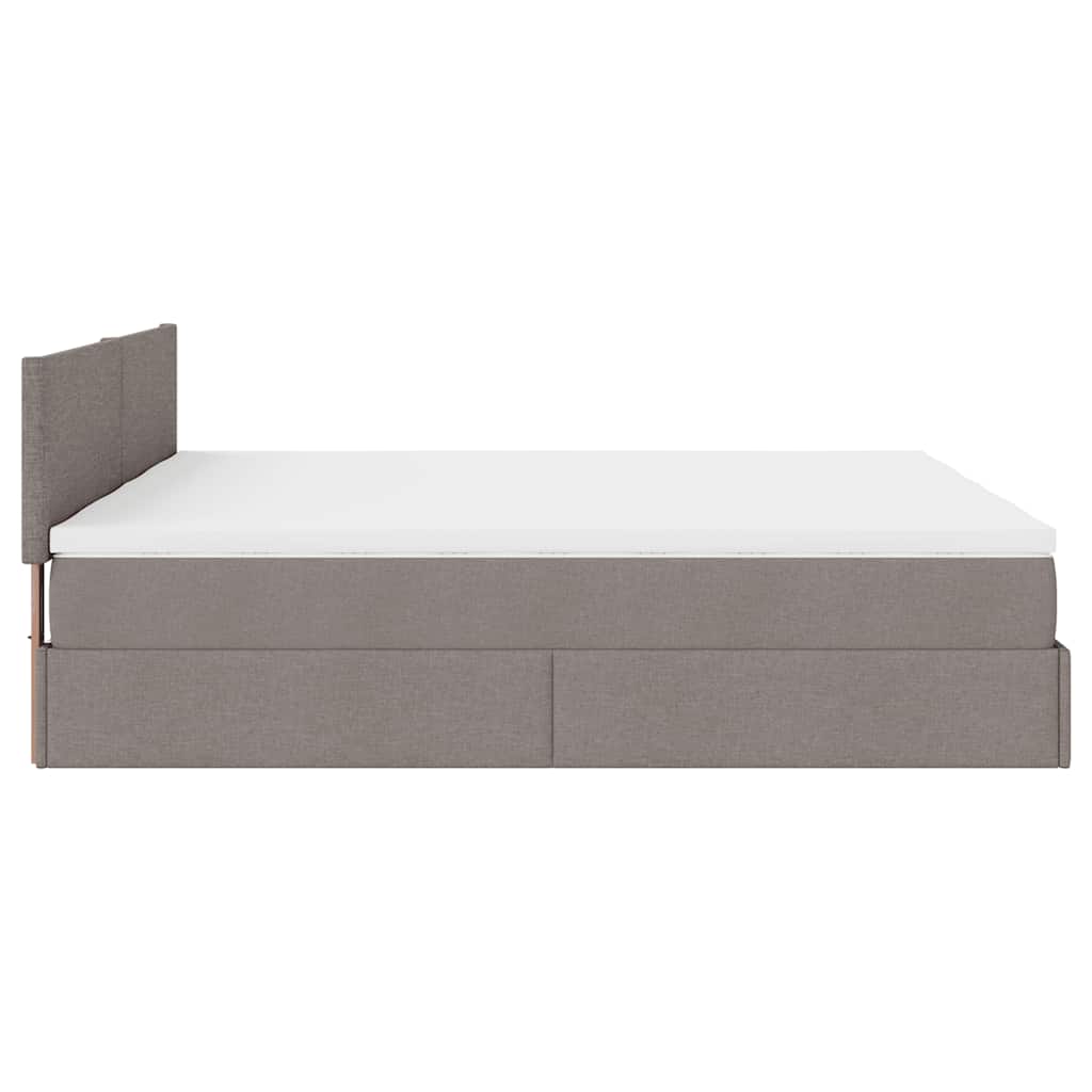Οθωμανικό κρεβάτι με στρώματα Taupe 200x200cm ύφασμα