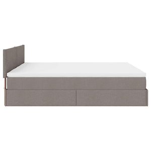 Οθωμανικό κρεβάτι με στρώματα Taupe 200x200cm ύφασμα
