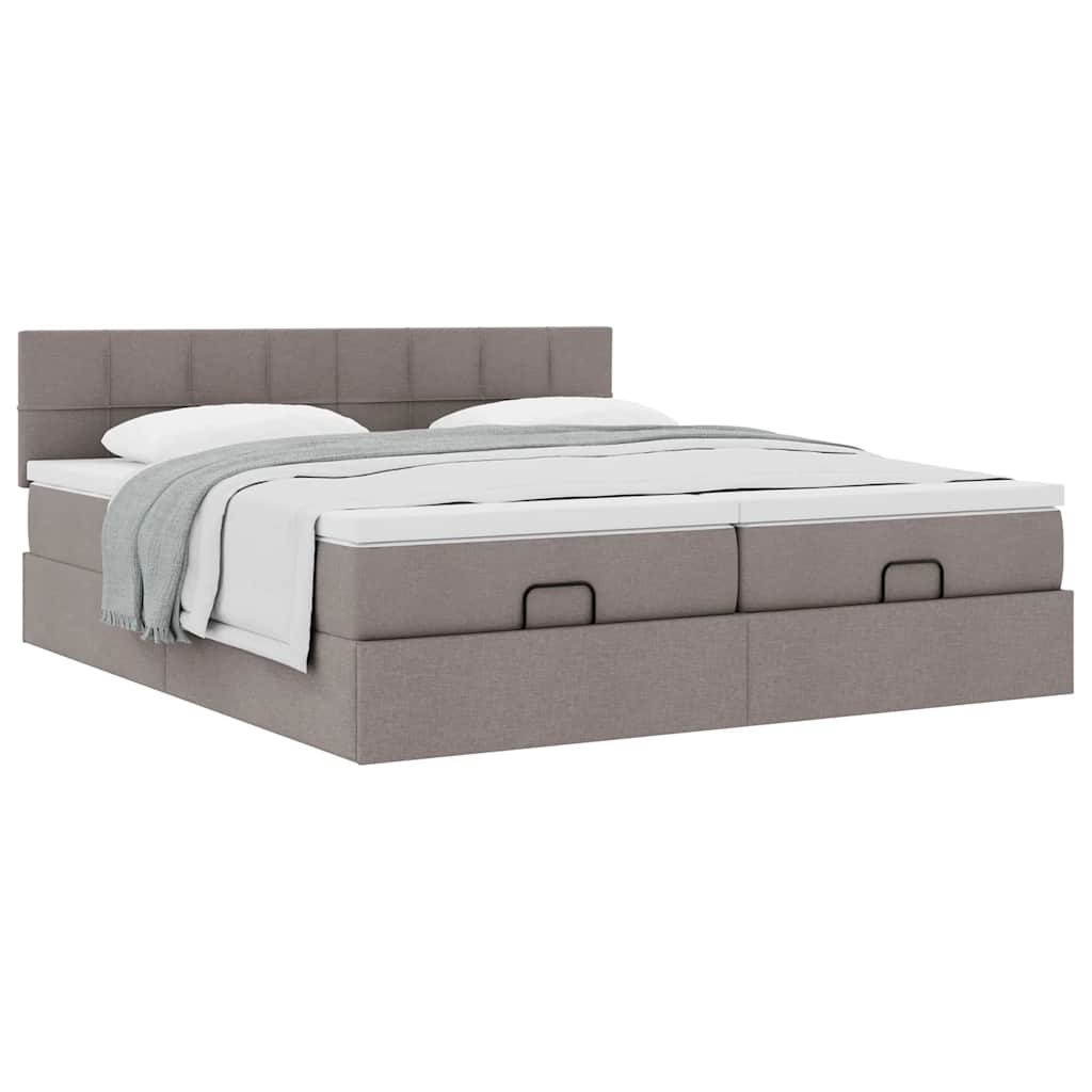 Οθωμανικό κρεβάτι με στρώματα Taupe 180x200cm ύφασμα