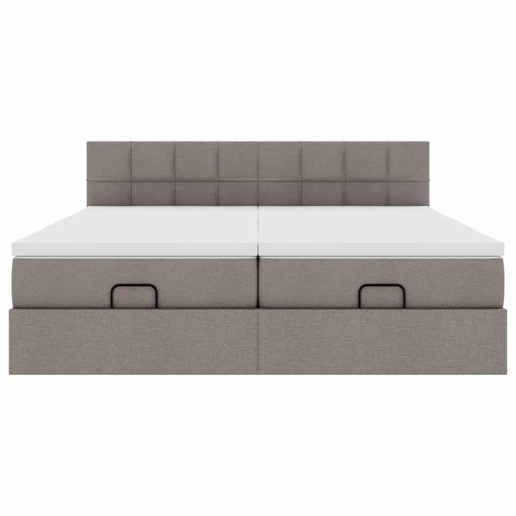 Οθωμανικό κρεβάτι με στρώματα Taupe 180x200cm ύφασμα