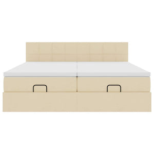 Οθωμανικό κρεβάτι με στρώματα Κρέμα 180x200cm ύφασμα