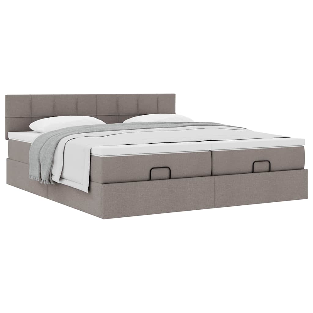 Οθωμανικό κρεβάτι με στρώματα Taupe 200x200cm ύφασμα - Pakobazaar