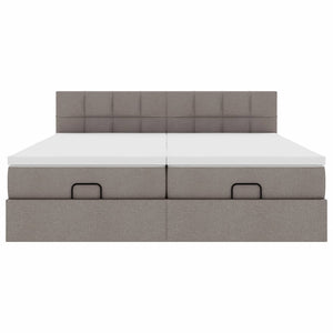 Οθωμανικό κρεβάτι με στρώματα Taupe 200x200cm ύφασμα - Pakobazaar