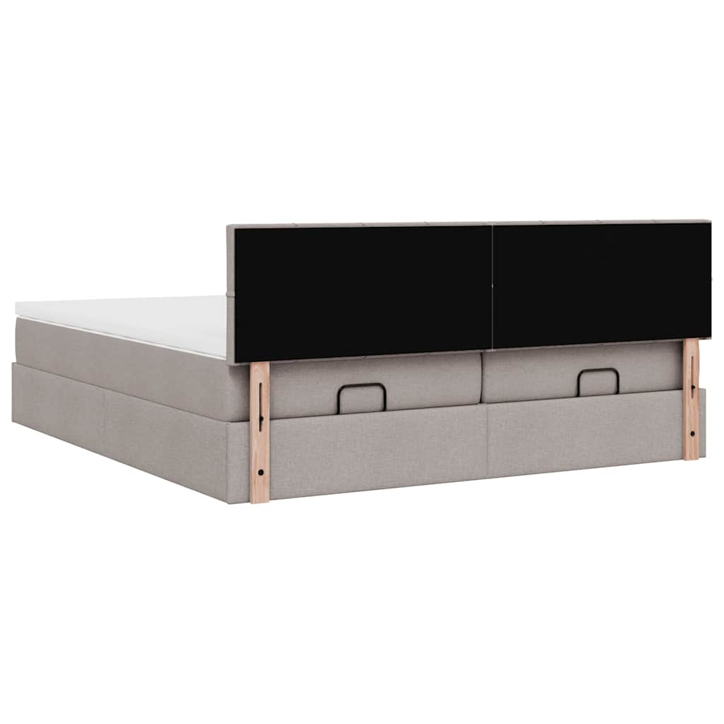 Οθωμανικό κρεβάτι με στρώματα Taupe 200x200cm ύφασμα - Pakobazaar