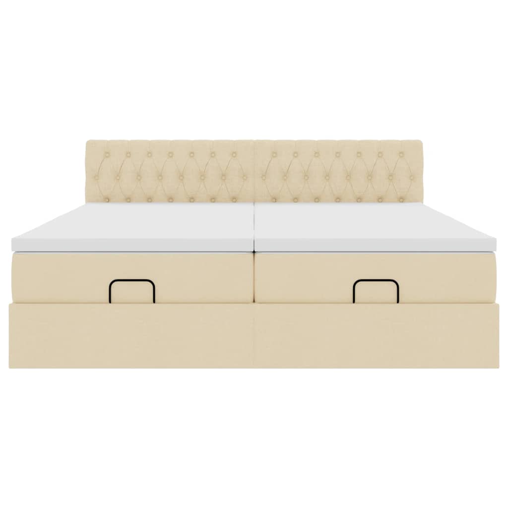 Οθωμανικό κρεβάτι με στρώματα Κρέμα 180x200cm ύφασμα
