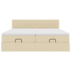 Οθωμανικό κρεβάτι με στρώματα Κρέμα 180x200cm ύφασμα